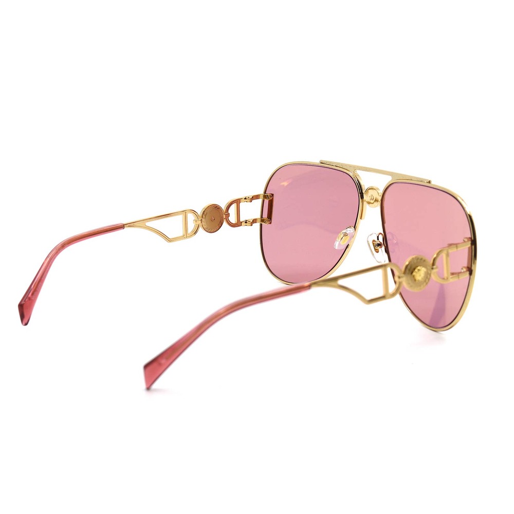 VERSACE VE2255 1002A4 GOLD PINK AUTHENTIC SUNGLASSES - Picture 8 of 13